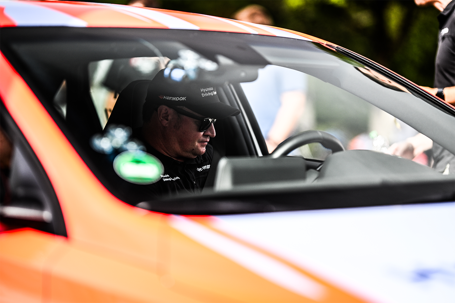 Marc Spliethoff sat in Hyundai N taxi car