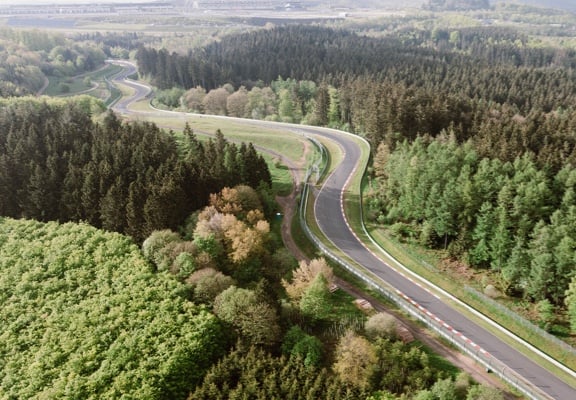 Bird's eye view of Nordschleife racetrack