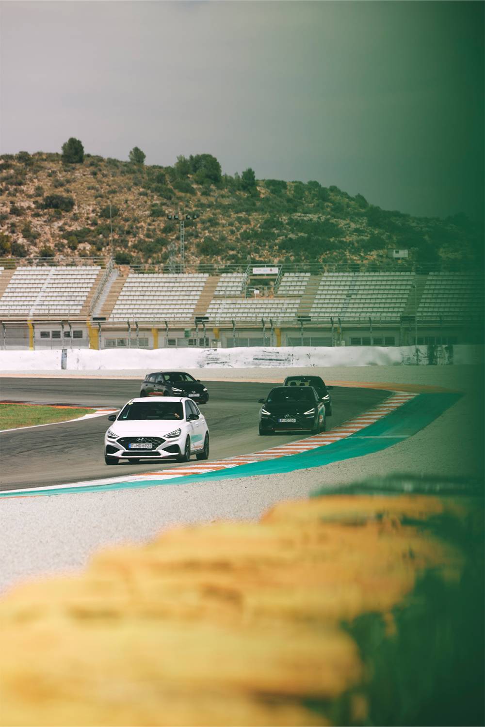 Hyundai Cars driving on the Ricardo Tormo Circuit
