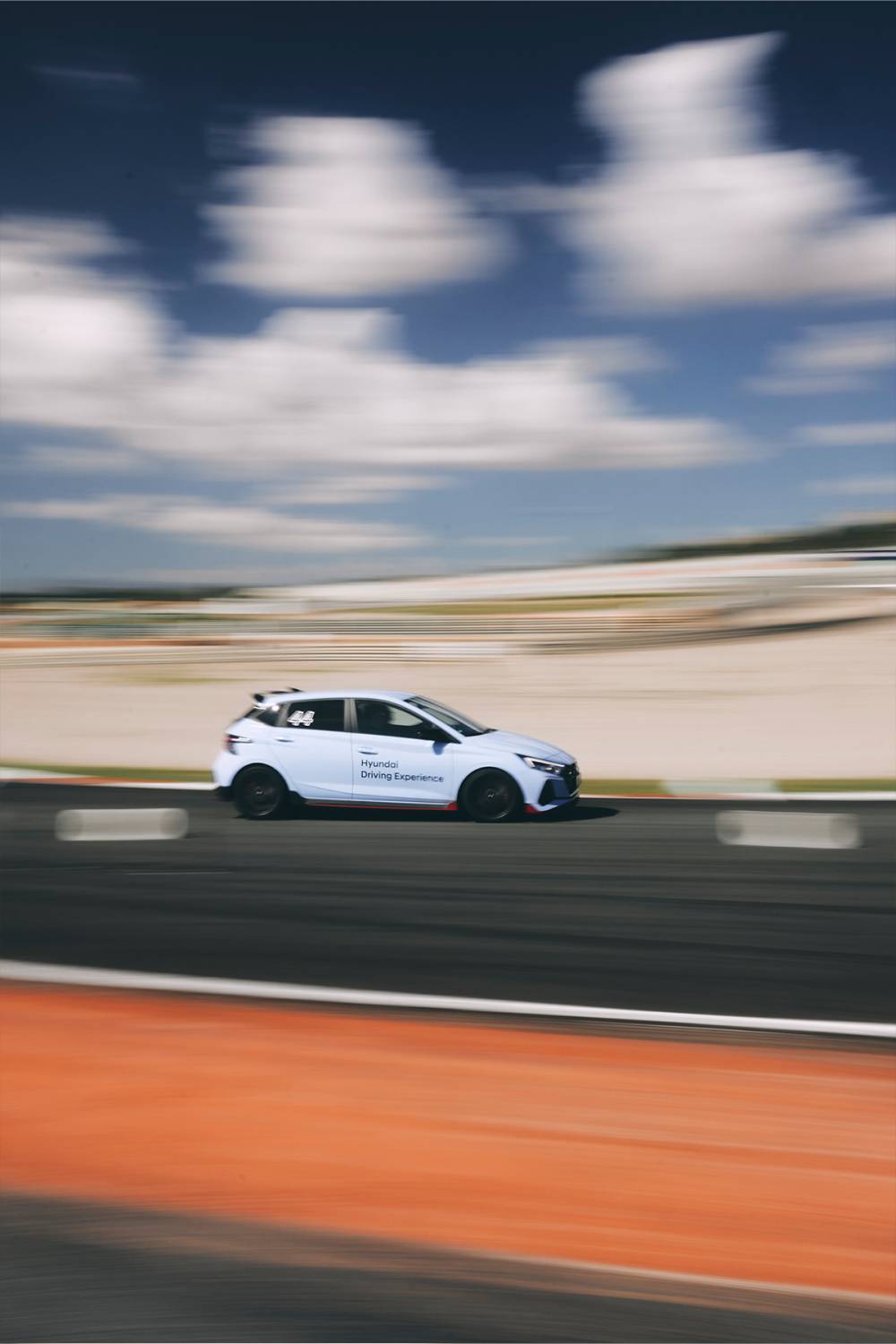 Hyundai i20N driving on the Ricardo Tormo Circuit
