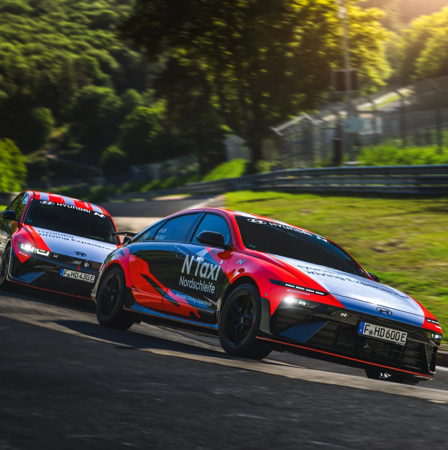 Hyundai N Taxi vehicles on the Nordschleife